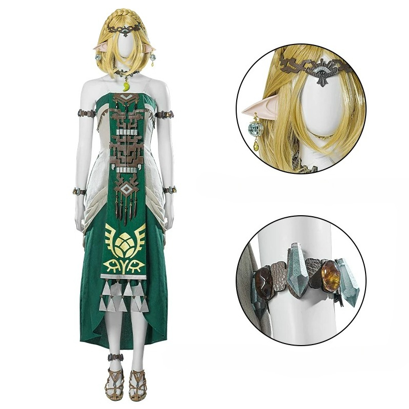 Robe de princesse verte Zelda, - Anime Cosplay Outfits For Women avis et prix