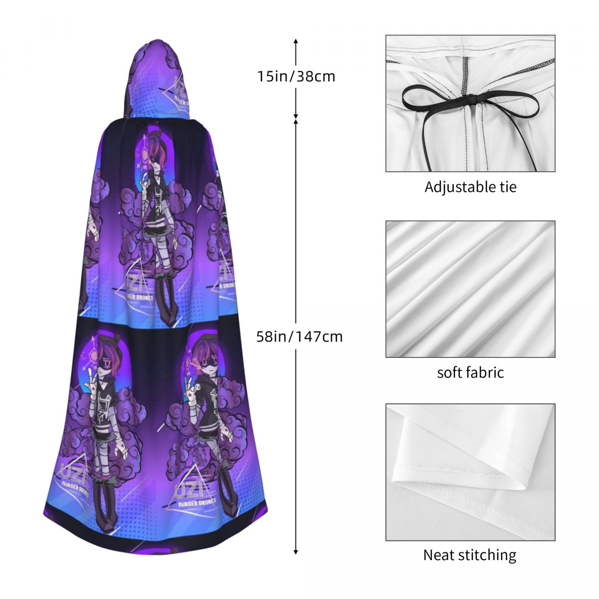 Cape longue à capuche de sorci - Cosplay Anime N avis et prix